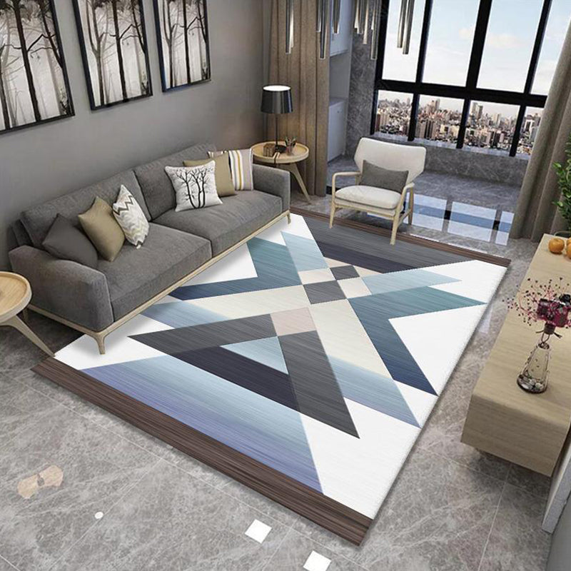 Multi-Colored Minimalist Rug Synthetics Geo Patterned Carpet Non-Slip Washable Indoor Rug for Parlor Gray-Blue Clearhalo 'Area Rug' 'Modern' 'Rugs' Rug' 2226072