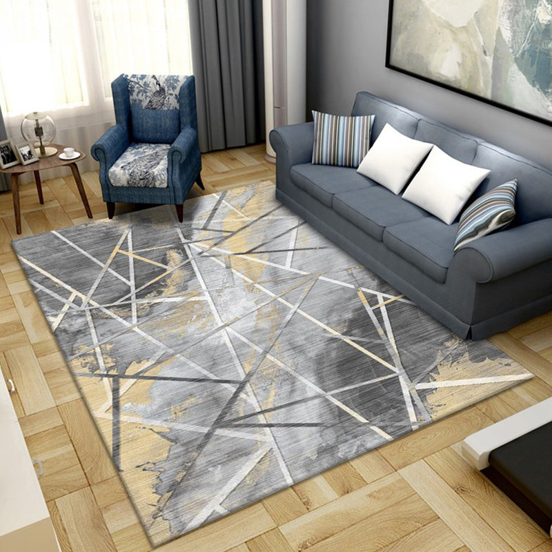 Scandinavian Abstract Pattern Rug Multi Color Polyster Area Carpet Anti-Slip Backing Easy Care Rug for Parlor Grey Clearhalo 'Area Rug' 'Modern' 'Rugs' Rug' 2226395