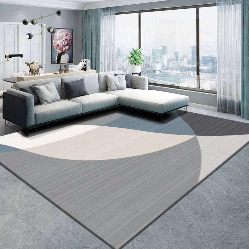 Multi Color Simple Rug Cotton Blend Geo Printed Area Rug Easy Care Anti-Slip Backing Carpet for Decoration Cream Gray Clearhalo 'Area Rug' 'Modern' 'Rugs' Rug' 2226502