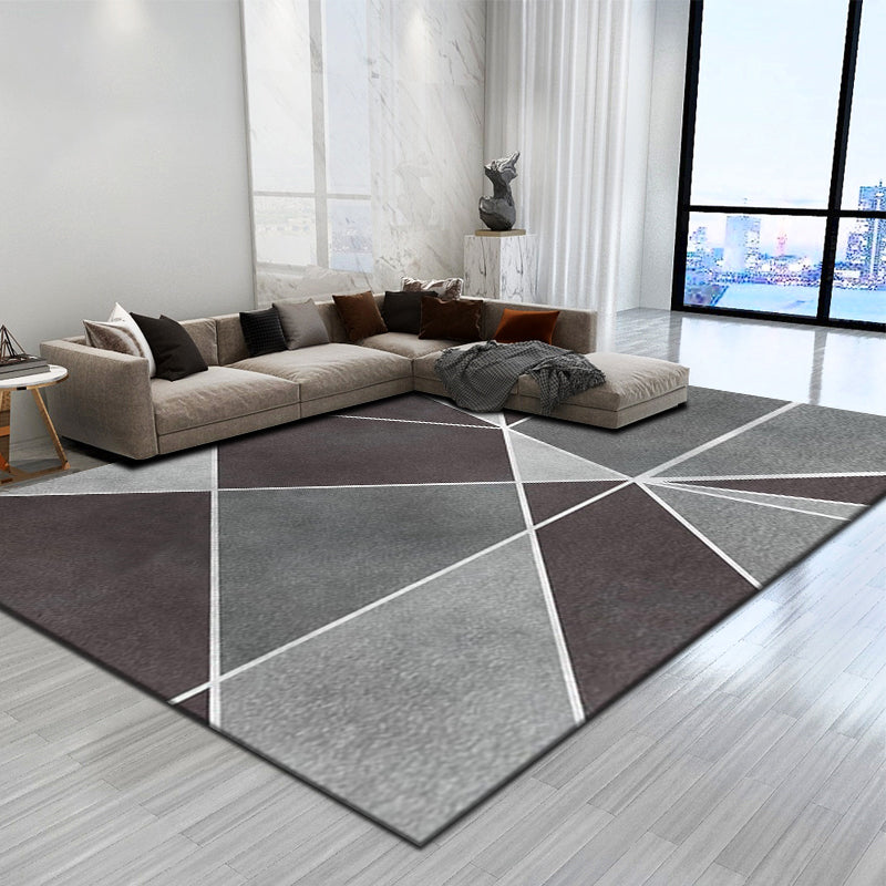 Novelty Parlor Rug Multi Color Geometric Patterned Indoor Rug Cotton Blend Non-Slip Pet Friendly Carpet Coffee Clearhalo 'Area Rug' 'Modern' 'Rugs' Rug' 2226535