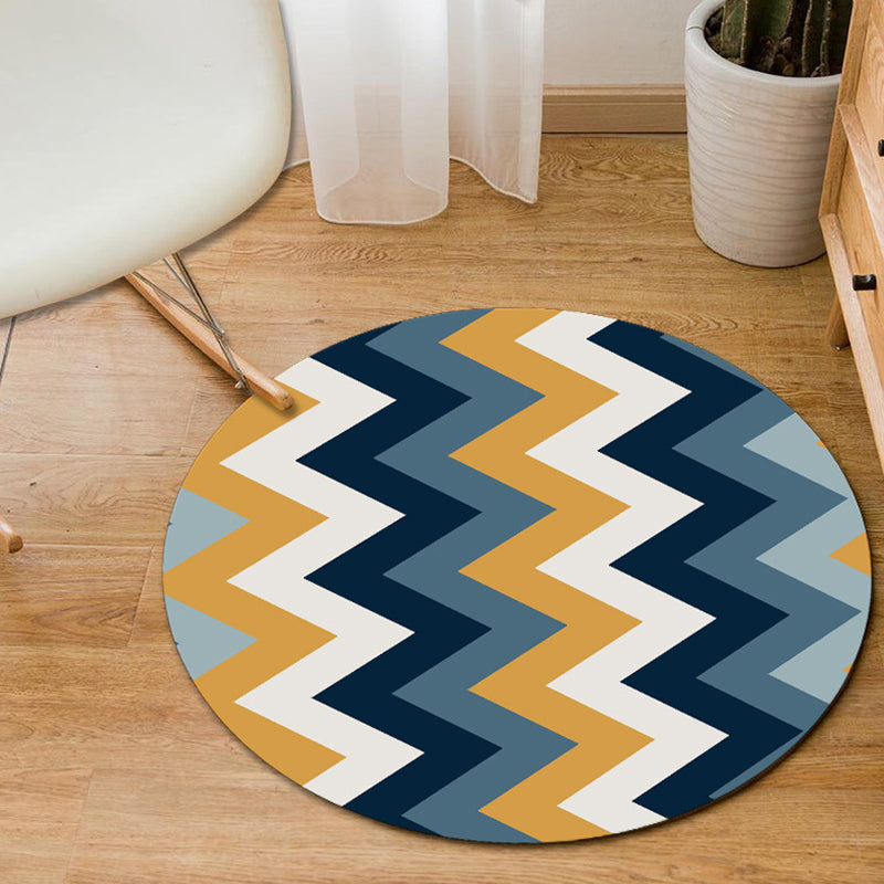 Modern Home Decor Rug Multi-Color Geometric Area Carpet Polypropylene Easy Care Machine Washable Rug Navy Clearhalo 'Area Rug' 'Modern' 'Rugs' Rug' 2226558