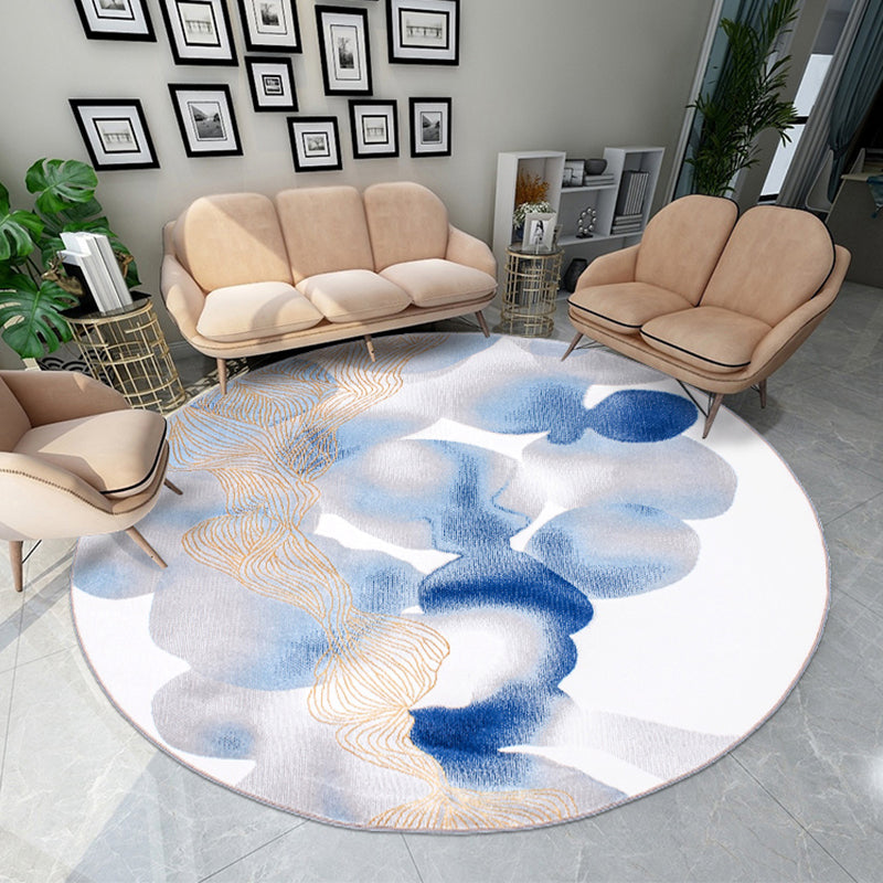 Casual Color Block Rug Multicolor Rayon Area Carpet Pet Friendly Washable Indoor Rug for Living Room Blue Clearhalo 'Area Rug' 'Modern' 'Rugs' Rug' 2226607