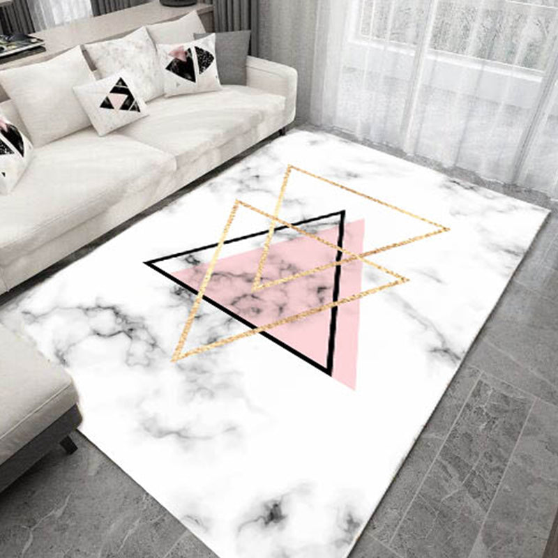 Modern Bedroom Rug Multi-Color Geometric Indoor Rug Pet Friendly Non-Slip Backing Area Carpet Pink-White Clearhalo 'Area Rug' 'Modern' 'Rugs' Rug' 2226685