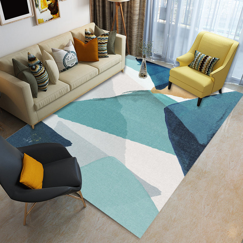 Glam Living Room Rug Multi Colored Abstract Pattern Carpet Synthetics Machine Washable Non-Slip Rug Green Clearhalo 'Area Rug' 'Modern' 'Rugs' Rug' 2226762