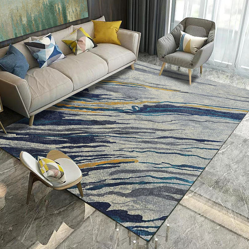 Luxury Living Room Rug Multi Color Geometric Area Rug Polypropylene Easy Care Machine Washable Carpet Lake Blue Clearhalo 'Area Rug' 'Modern' 'Rugs' Rug' 2226837