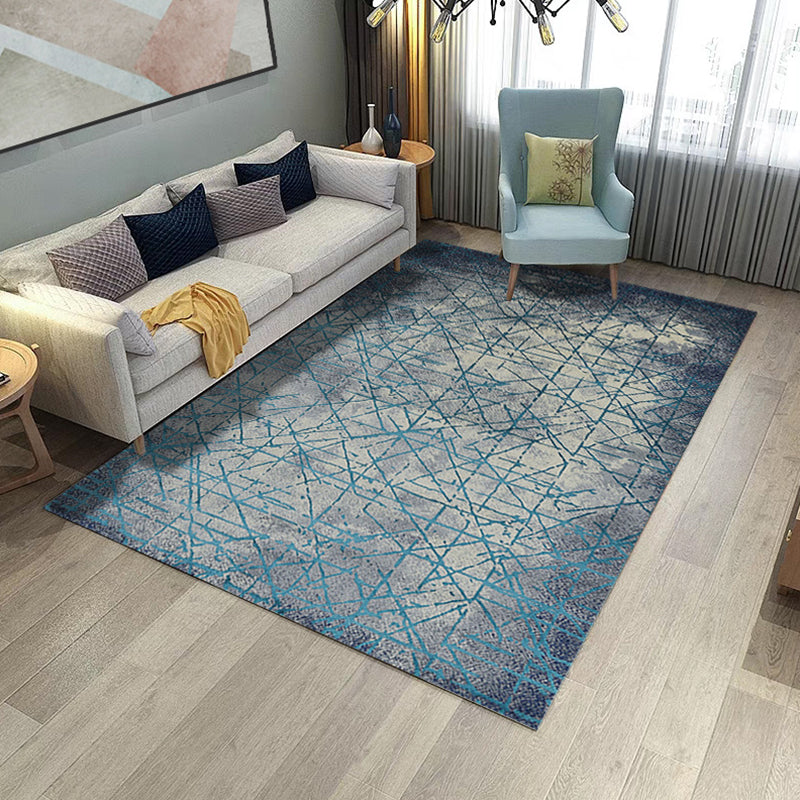 Luxury Living Room Rug Multi Color Geometric Area Rug Polypropylene Easy Care Machine Washable Carpet Aqua Clearhalo 'Area Rug' 'Modern' 'Rugs' Rug' 2226839