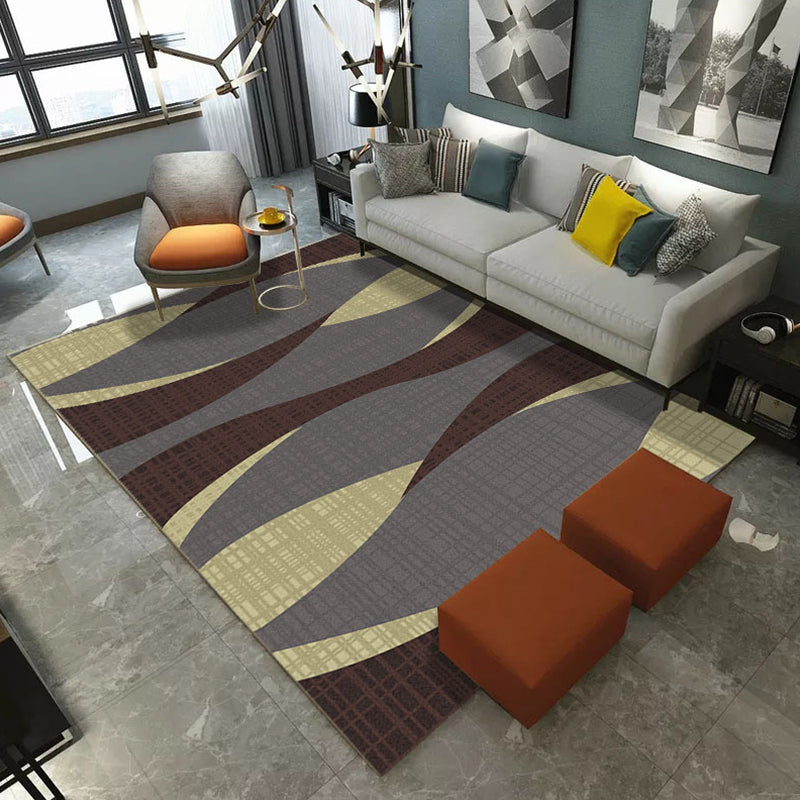 Luxury Living Room Rug Multi Color Geometric Area Rug Polypropylene Easy Care Machine Washable Carpet Dark Gray Clearhalo 'Area Rug' 'Modern' 'Rugs' Rug' 2226846