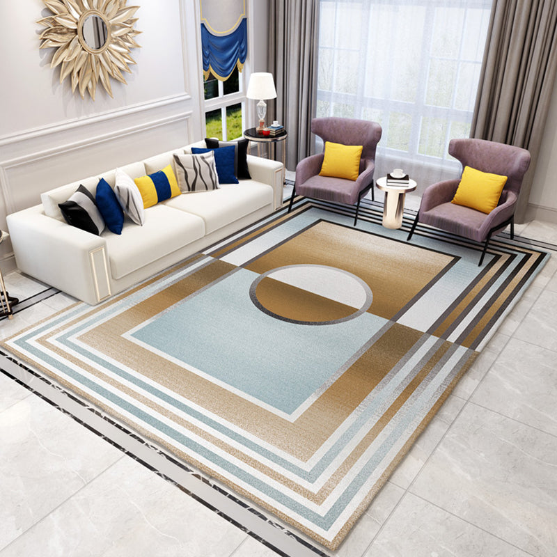 Scandinavian Living Room Rug Multicolor Geometric Pattern Indoor Rug Synthetics Easy Care Machine Washable Carpet Brown Clearhalo 'Area Rug' 'Modern' 'Rugs' Rug' 2226917