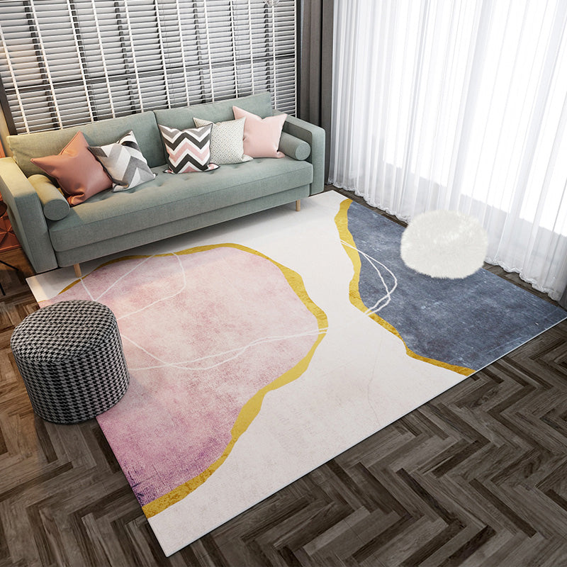 Calming Bedroom Rug Multi-Colored Colorblock Carpet Polyster Easy Care Washable Pet Friendly Indoor Rug Gray-Pink Clearhalo 'Area Rug' 'Modern' 'Rugs' Rug' 2226938