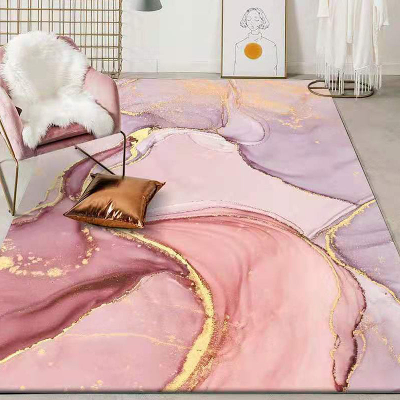 Casual Multi Color Floral Rug Synthetics Comfort Indoor Rug Pet Friendly Machine Washable Carpet for Living Room Pink Clearhalo 'Area Rug' 'Modern' 'Rugs' Rug' 2226944