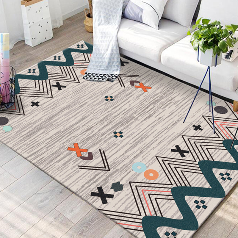 Modern Home Decoration Rug Multicolor Color Block Area Carpet Polyster Non-Slip Backing Washable Rug Brown Clearhalo 'Area Rug' 'Modern' 'Rugs' Rug' 2226954