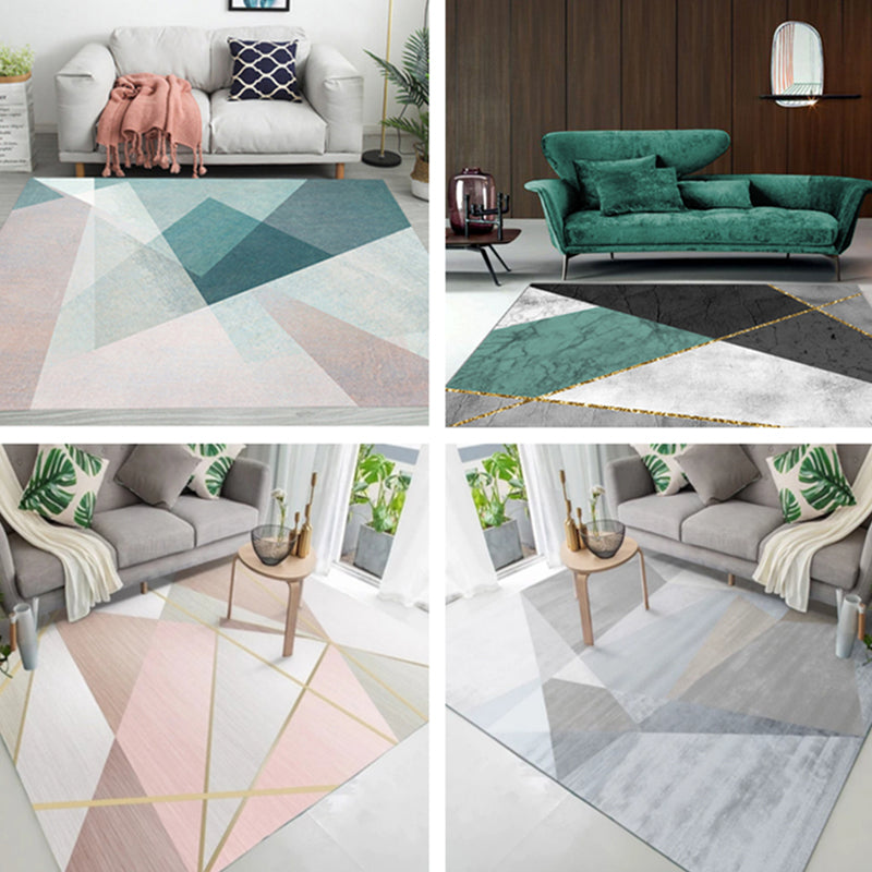 Modern Home Decoration Rug Multicolor Color Block Area Carpet Polyster Non-Slip Backing Washable Rug Clearhalo 'Area Rug' 'Modern' 'Rugs' Rug' 2226958