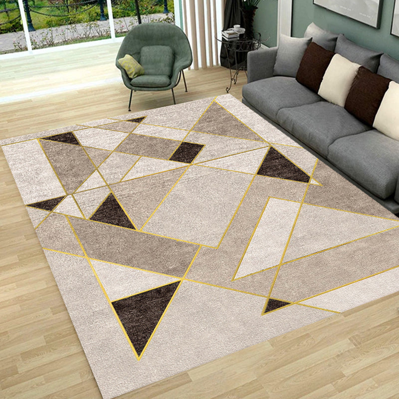 Creative Home Decoration Rug Multi Color Geometric Print Area Rug Polypropylene Anti-Slip Easy Care Carpet Brown Clearhalo 'Area Rug' 'Modern' 'Rugs' Rug' 2227134