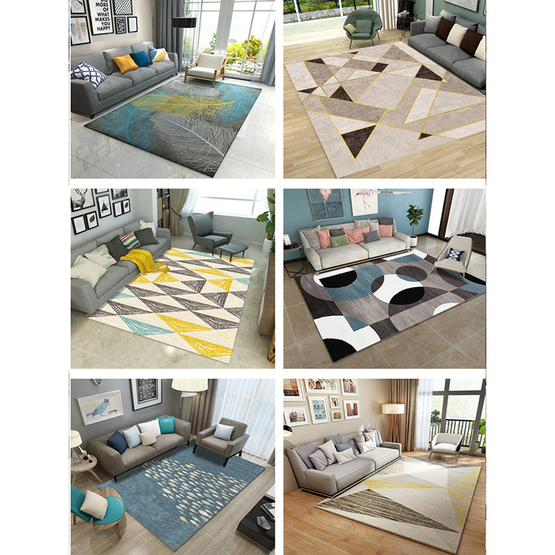 Creative Home Decoration Rug Multi Color Geometric Print Area Rug Polypropylene Anti-Slip Easy Care Carpet Clearhalo 'Area Rug' 'Modern' 'Rugs' Rug' 2227137