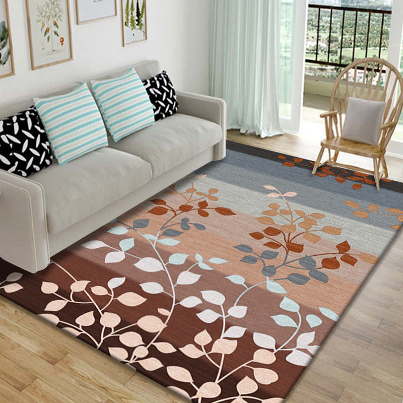 Nordic Bedroom Rug Multi Colored Plant Printed Area Rug Polypropylene Pet Friendly Stain-Resistant Carpet Clearhalo 'Area Rug' 'Modern' 'Rugs' Rug' 2227342