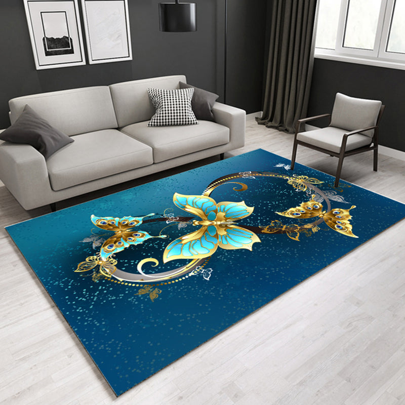 Multi Colored Plant Print Rug Polypropylene Simplicity Carpet Non-Slip Pet Friendly Indoor Rug for Living Room Clearhalo 'Area Rug' 'Modern' 'Rugs' Rug' 2227395