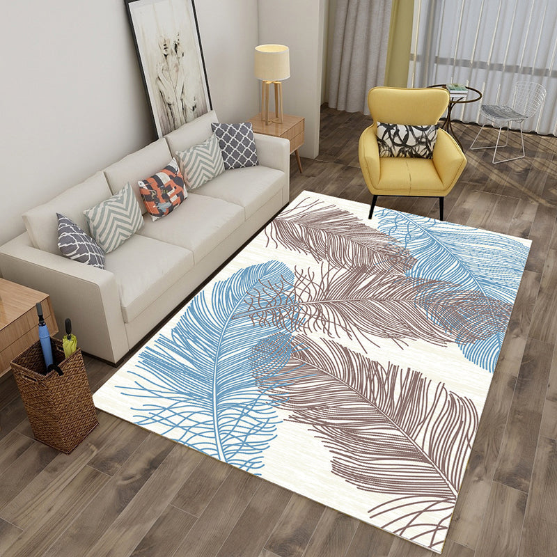 Multi Color Tropical Rug Polyster Plant Printed Area Rug Non-Slip Backing Pet Friendly Carpet for Parlor Clearhalo 'Area Rug' 'Rug' 2227435