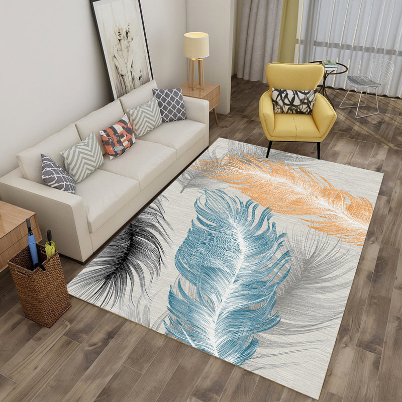 Multi Color Tropical Rug Polyster Plant Printed Area Rug Non-Slip Backing Pet Friendly Carpet for Parlor Clearhalo 'Area Rug' 'Rug' 2227438