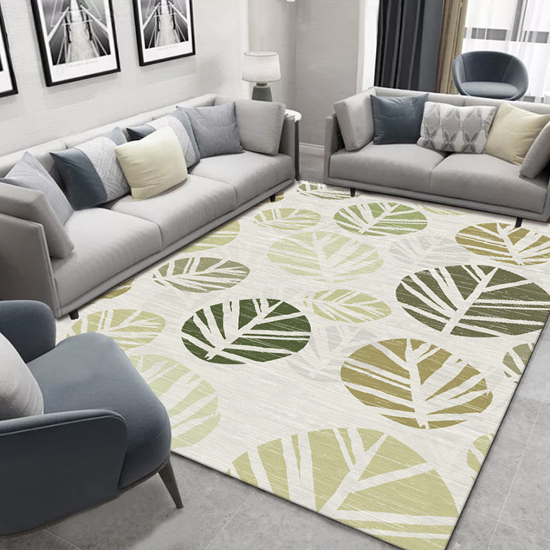 Chinese Plant Print Rug Multi Colored Polyster Area Rug Polyster Pet Friendly Machine Washable Carpet for Room Light Green Clearhalo 'Area Rug' 'Modern' 'Rugs' Rug' 2227506