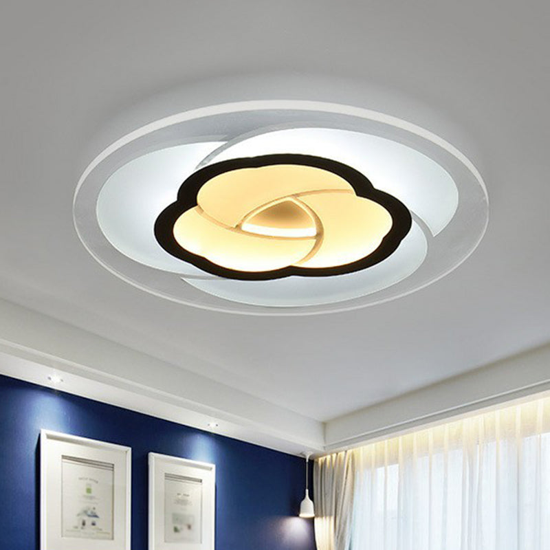 Clear Floral Flush Light Modern Style Metallic LED Flush Ceiling Light Fixture for Living Room Clearhalo 'Ceiling Lights' 'Close To Ceiling Lights' 'Close to ceiling' 'Flush mount' Lighting' 2228015