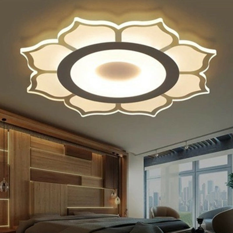 Lotus Shaped Flush Mount Lighting Minimalist Acrylic Clear LED Flush Mount Fixture for Living Room Clearhalo 'Ceiling Lights' 'Close To Ceiling Lights' 'Close to ceiling' 'Flush mount' Lighting' 2228020