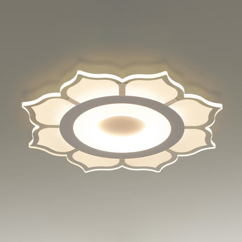 Lotus Shaped Flush Mount Lighting Minimalist Acrylic Clear LED Flush Mount Fixture for Living Room Clearhalo 'Ceiling Lights' 'Close To Ceiling Lights' 'Close to ceiling' 'Flush mount' Lighting' 2228021