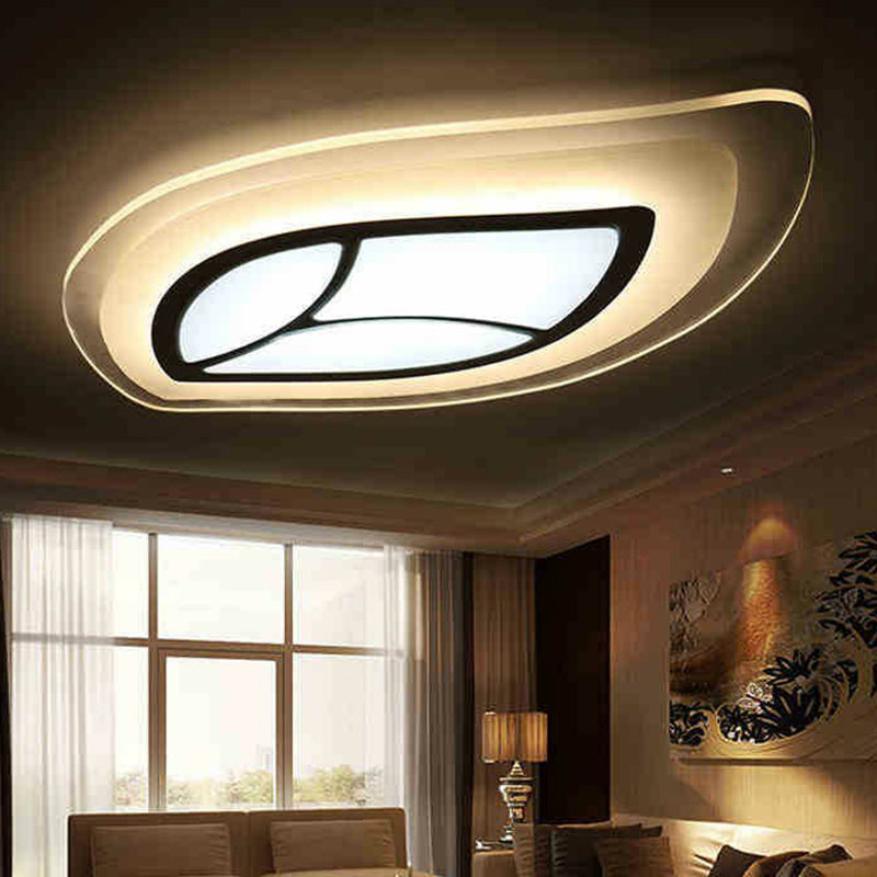 Acrylic Leaf Flush Light Modern Style Clear LED Flush Ceiling Light Fixture for Living Room Clear Inner White Outer Warm Clearhalo 'Ceiling Lights' 'Close To Ceiling Lights' 'Close to ceiling' 'Flush mount' Lighting' 2228040