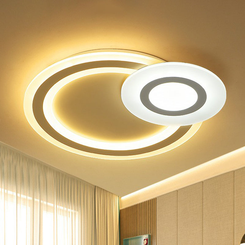 Ultra-Thin Acrylic Flush Mount Lighting Minimalist White LED Flush Mount Fixture for Kids Bedroom White Circle Clearhalo 'Ceiling Lights' 'Close To Ceiling Lights' 'Close to ceiling' 'Flush mount' Lighting' 2228047