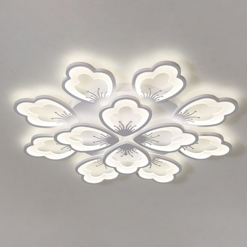 Contemporary Floral Flush Mount Light Acrylic Living Room LED Semi Flush Ceiling Light Clearhalo 'Ceiling Lights' 'Close To Ceiling Lights' 'Close to ceiling' 'Semi-flushmount' Lighting' 2228154