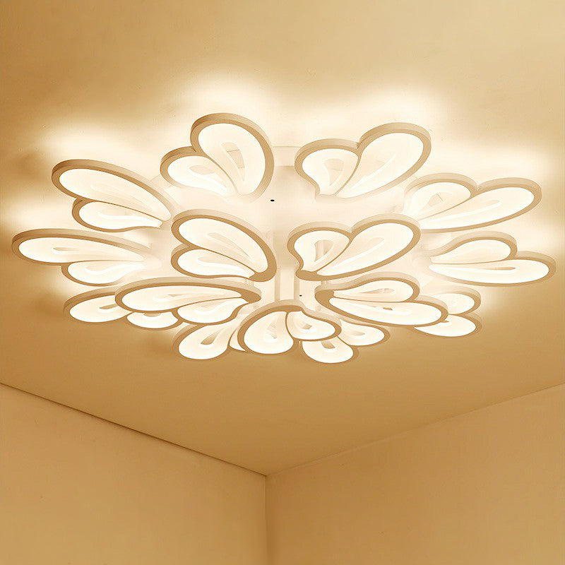 Acrylic Butterfly Flush Mount Light Contemporary White LED Semi Flush Ceiling Light 15 White Clearhalo 'Ceiling Lights' 'Close To Ceiling Lights' 'Close to ceiling' 'Semi-flushmount' Lighting' 2228447