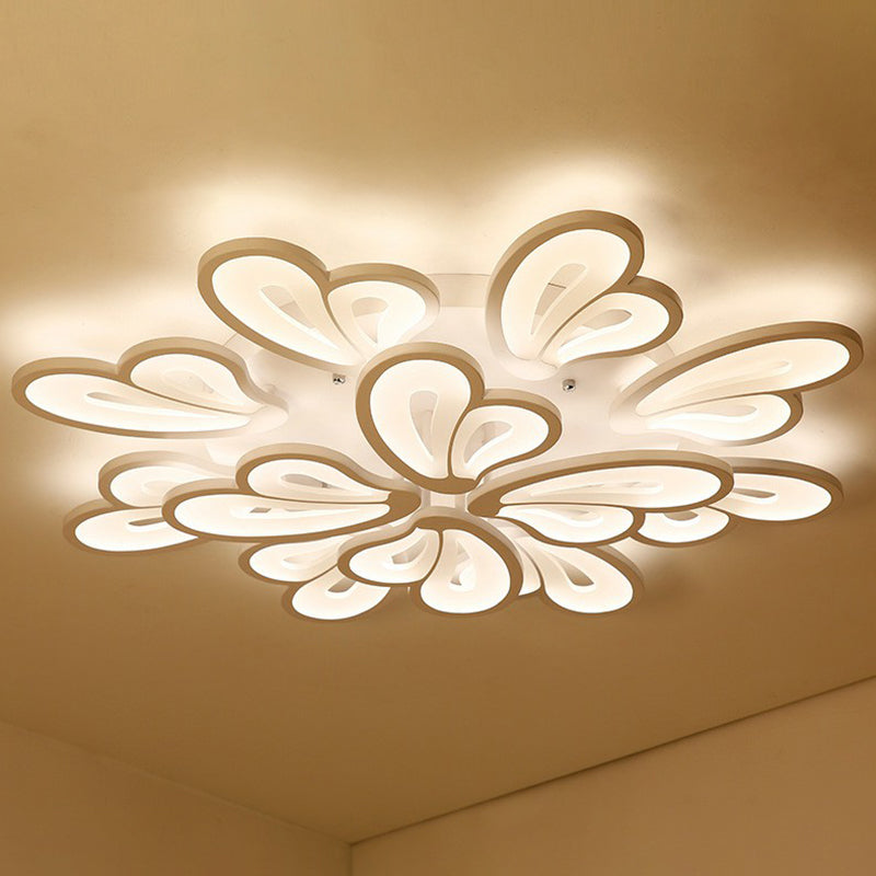 Acrylic Butterfly Flush Mount Light Contemporary White LED Semi Flush Ceiling Light 12 White Clearhalo 'Ceiling Lights' 'Close To Ceiling Lights' 'Close to ceiling' 'Semi-flushmount' Lighting' 2228450