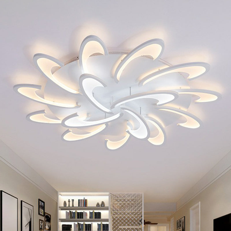 Windmill Acrylic LED Semi Flush Light Simplicity White Ceiling Flush Mount for Living Room Clearhalo 'Ceiling Lights' 'Close To Ceiling Lights' 'Close to ceiling' 'Semi-flushmount' Lighting' 2228454