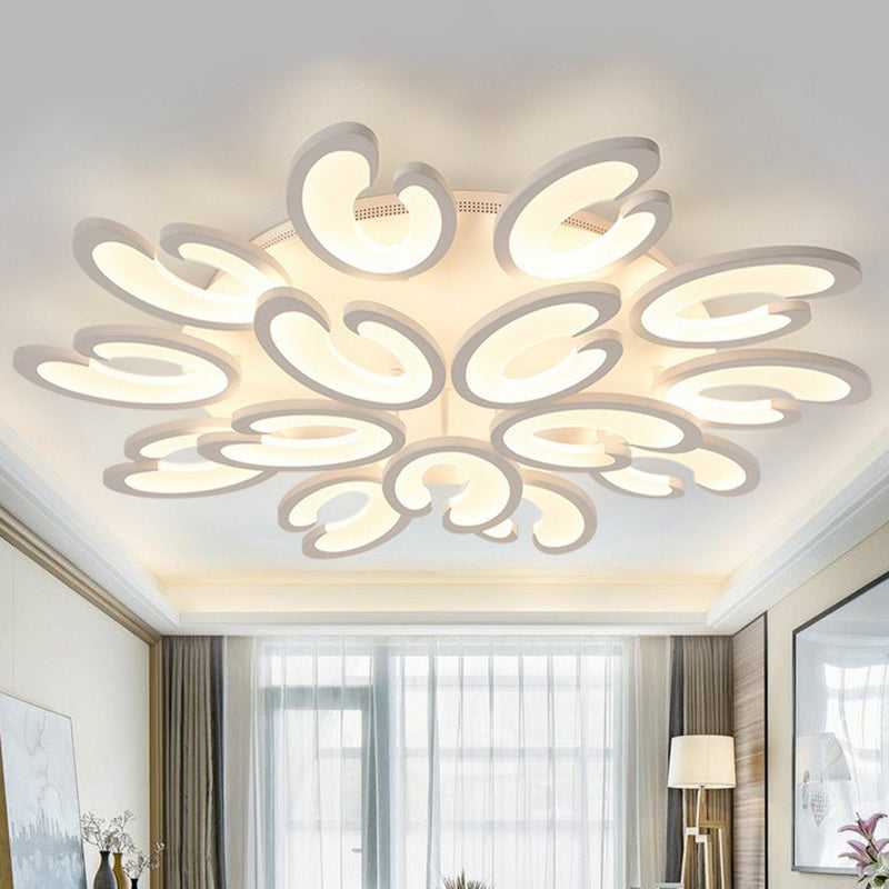 White Wing Ceiling Mounted Light Minimalist Acrylic LED Semi Flush Mount for Living Room Clearhalo 'Ceiling Lights' 'Close To Ceiling Lights' 'Close to ceiling' 'Semi-flushmount' Lighting' 2228494