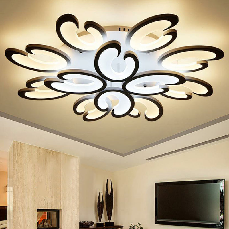 White Wing Ceiling Mounted Light Minimalist Acrylic LED Semi Flush Mount for Living Room 12 White Clearhalo 'Ceiling Lights' 'Close To Ceiling Lights' 'Close to ceiling' 'Semi-flushmount' Lighting' 2228496