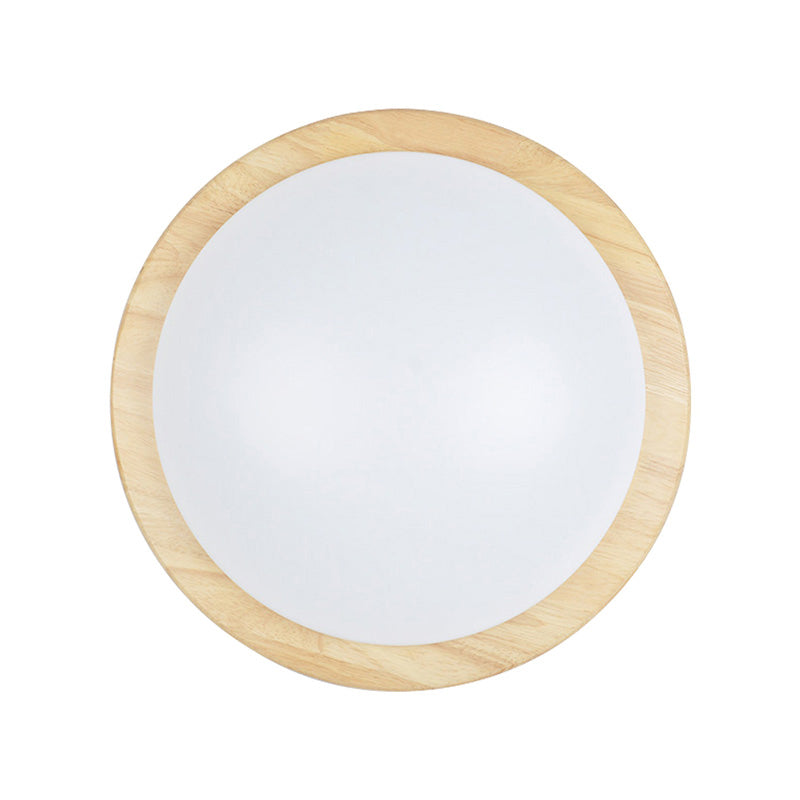 Wood Round Flush Ceiling Light Japanese LED Flush Mount Lighting Fixture with Acrylic Shade Clearhalo 'Ceiling Lights' 'Close To Ceiling Lights' 'Close to ceiling' 'Flush mount' Lighting' 2228771