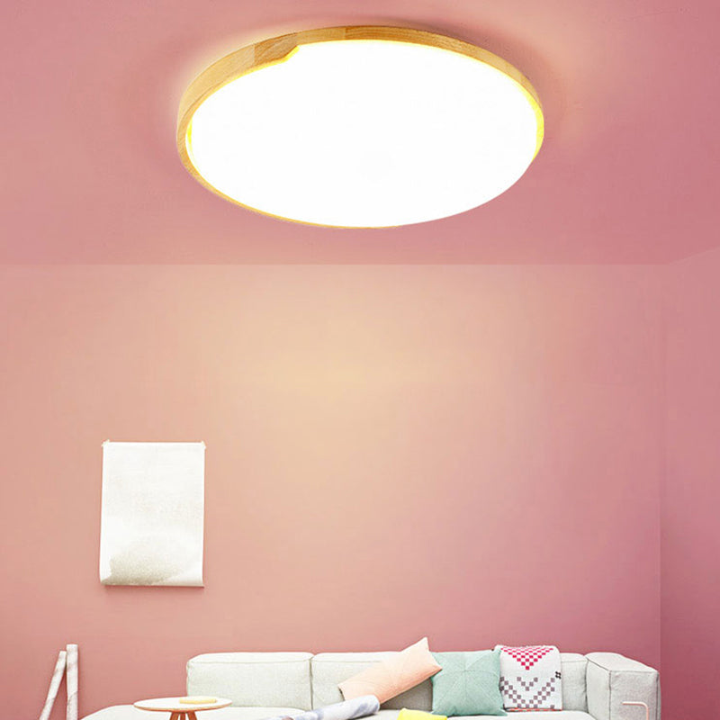 Ultra-Thin Round Bedroom LED Flush Mount Light Wood Simplicity Flush Mount Ceiling Light Wood Clearhalo 'Ceiling Lights' 'Close To Ceiling Lights' 'Close to ceiling' 'Flush mount' Lighting' 2228773