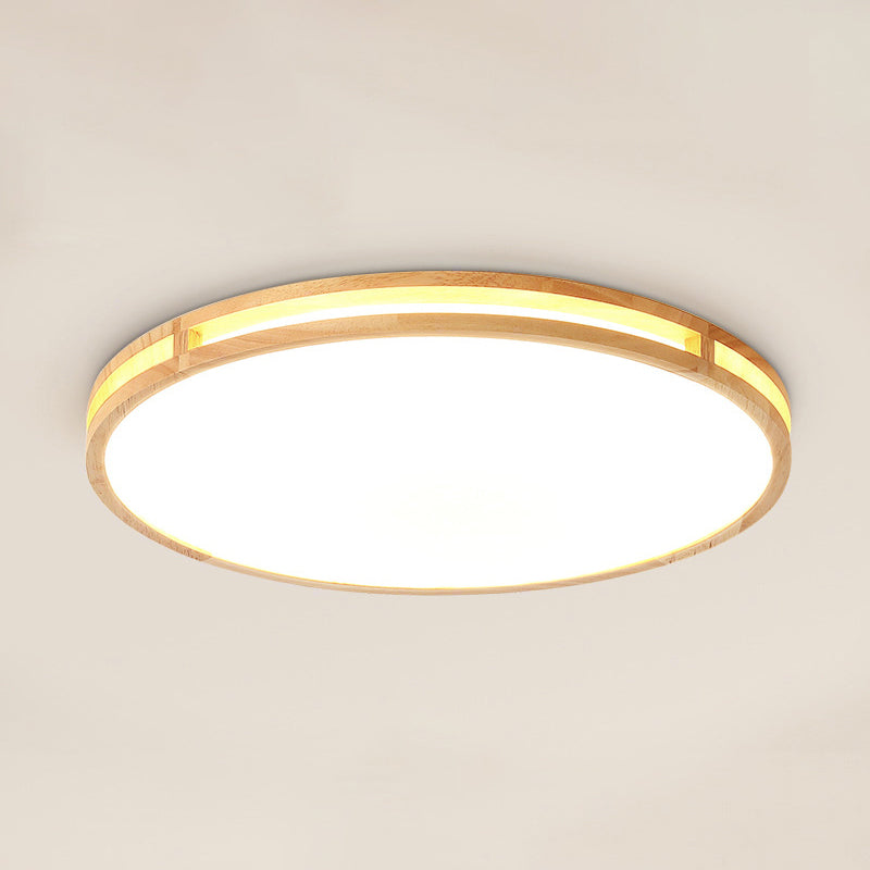 Circular Shaped Flush Mount Lighting Minimalist Wood Bedroom LED Flush Mount Fixture Clearhalo 'Ceiling Lights' 'Close To Ceiling Lights' 'Close to ceiling' 'Flush mount' Lighting' 2228789