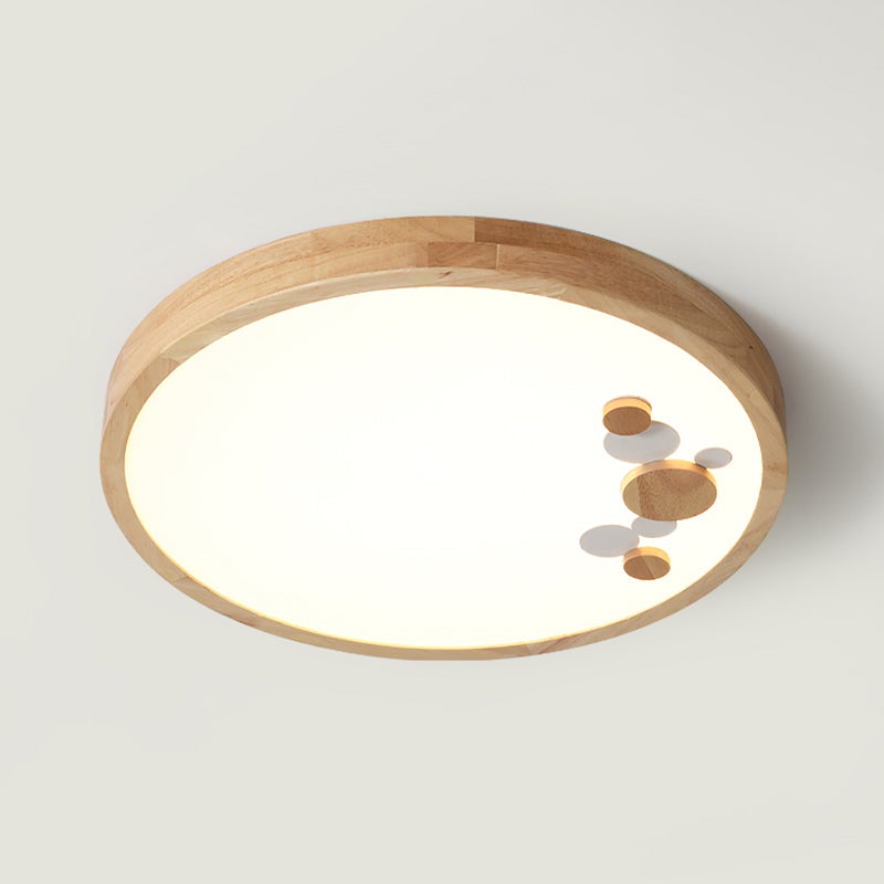 Circle Shaped LED Flush Mount Light Simplicity Wood Bedroom Flush Mount Ceiling Light Clearhalo 'Ceiling Lights' 'Close To Ceiling Lights' 'Close to ceiling' 'Flush mount' Lighting' 2228805