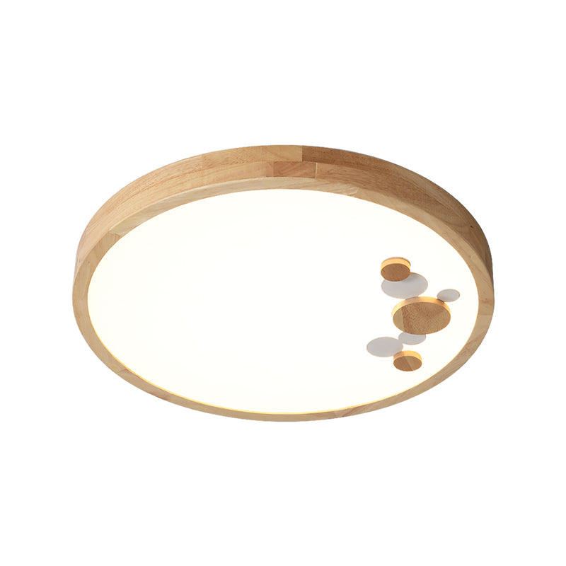 Circle Shaped LED Flush Mount Light Simplicity Wood Bedroom Flush Mount Ceiling Light Clearhalo 'Ceiling Lights' 'Close To Ceiling Lights' 'Close to ceiling' 'Flush mount' Lighting' 2228809