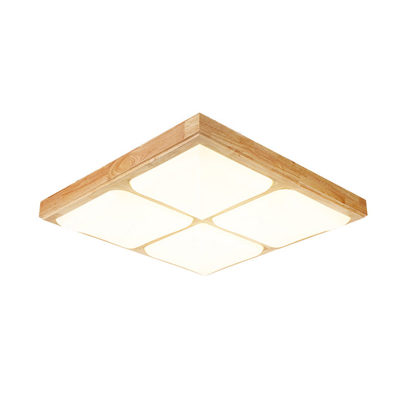 Wood Geometrical LED Flush Mount Light Simplicity Flush Mount Ceiling Light for Bedroom Clearhalo 'Ceiling Lights' 'Close To Ceiling Lights' 'Close to ceiling' 'Flush mount' Lighting' 2235800