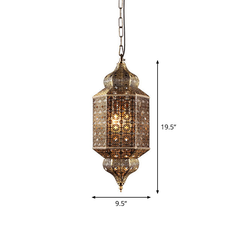 South-east Asia Cut-out Hanging Lamp 2 Heads Iron Ceiling Lighting in Bronze for Restaurant Clearhalo 'Ceiling Lights' 'Pendant Lights' 'Pendants' Lighting' 2236245