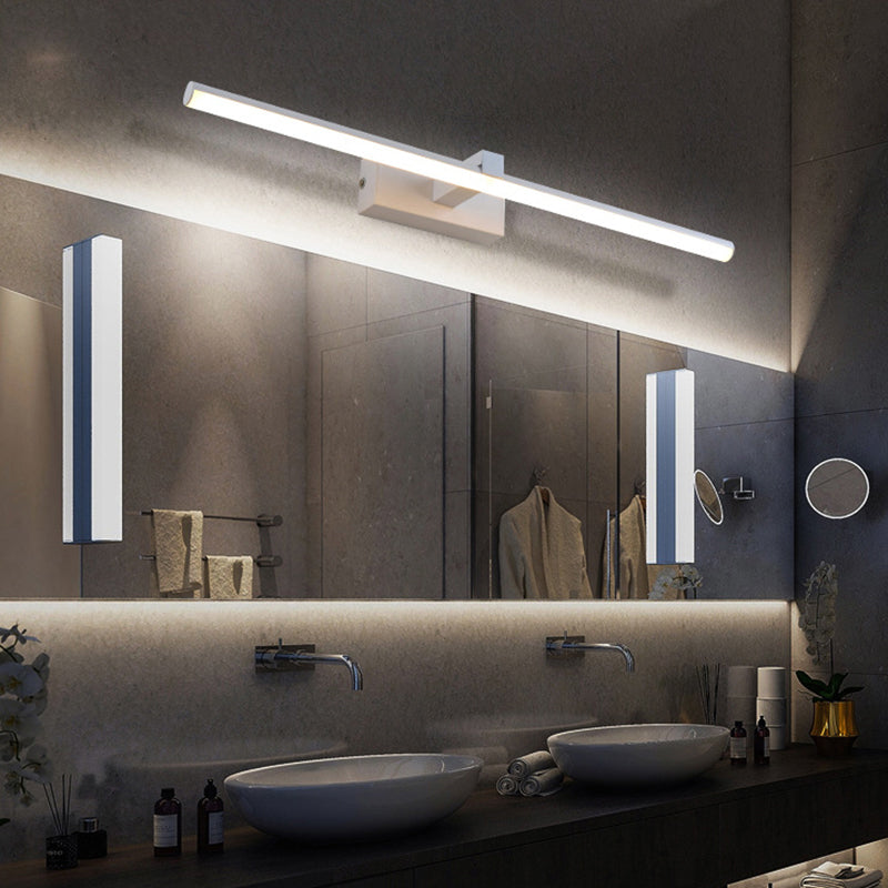 Linear Shaped Bathroom Wall Sconce Light Metallic Minimalist LED Vanity Lighting Ideas Clearhalo 'Cast Iron' 'Glass' 'Industrial' 'Modern wall lights' 'Modern' 'Tiffany' 'Traditional wall lights' 'Vanity Lights' 'Wall Lights' Lighting' 2236410