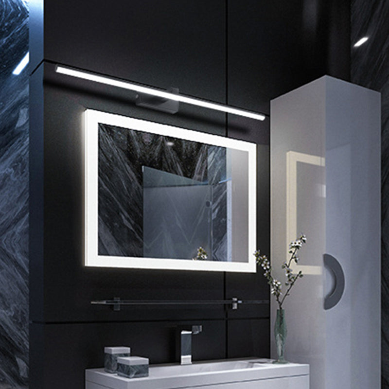 Linear Shaped Bathroom Wall Sconce Light Metallic Minimalist LED Vanity Lighting Ideas Clearhalo 'Cast Iron' 'Glass' 'Industrial' 'Modern wall lights' 'Modern' 'Tiffany' 'Traditional wall lights' 'Vanity Lights' 'Wall Lights' Lighting' 2236416