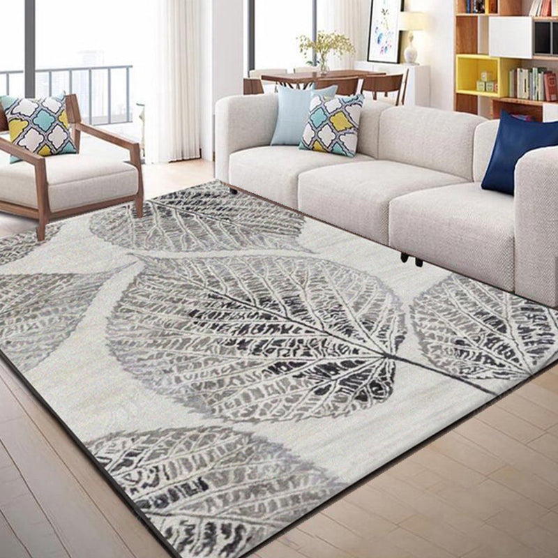 Nordic Home Decoration Rug Multi Colored Plant Pattern Indoor Rug Polyster Easy Care Pet Friendly Washable Rug Light Gray Clearhalo 'Area Rug' 'Modern' 'Rugs' Rug' 2238278