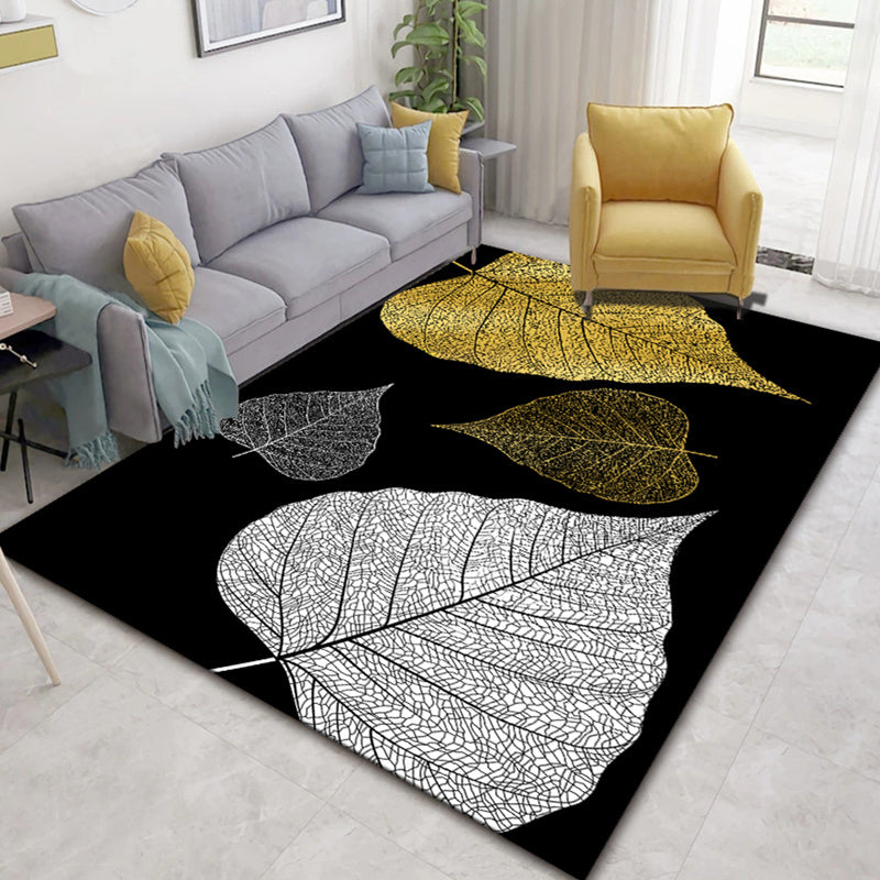 Nordic Home Decoration Rug Multi Colored Plant Pattern Indoor Rug Polyster Easy Care Pet Friendly Washable Rug Light Gold Clearhalo 'Area Rug' 'Modern' 'Rugs' Rug' 2238282