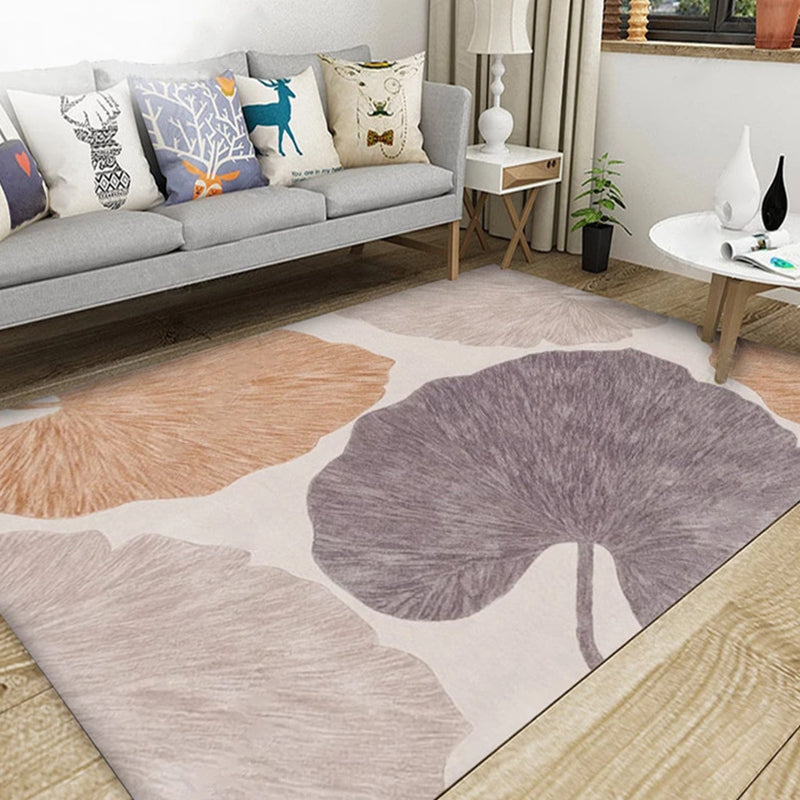 Nordic Home Decoration Rug Multi Colored Plant Pattern Indoor Rug Polyster Easy Care Pet Friendly Washable Rug Light Pink Clearhalo 'Area Rug' 'Modern' 'Rugs' Rug' 2238283