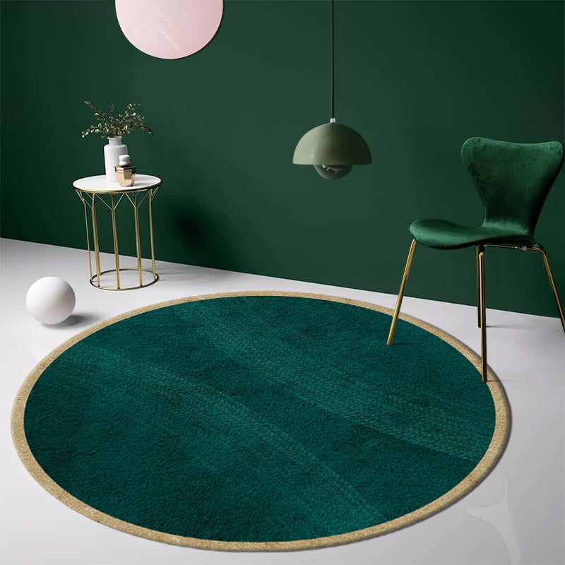 Luxe Decoration Rug Multi Color Plain Area Carpet Cotton Blend Pet Friendly Machine Washable Rug with Border Green Clearhalo 'Area Rug' 'Rug' 2238510