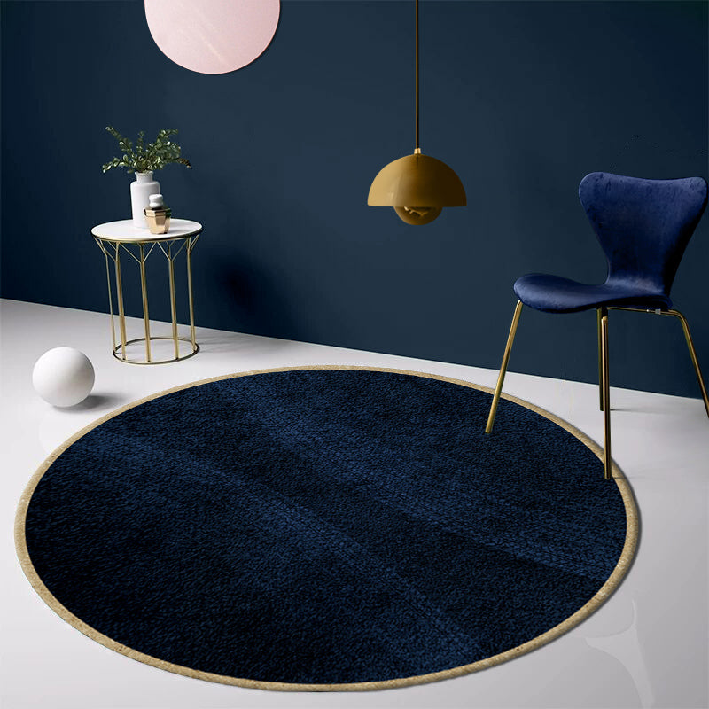 Luxe Decoration Rug Multi Color Plain Area Carpet Cotton Blend Pet Friendly Machine Washable Rug with Border Blue Clearhalo 'Area Rug' 'Rug' 2238511