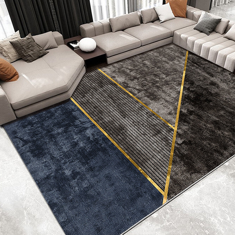 Nordic Living Room Rug Multi Color Geometric Print Indoor Rug Polyster Pet Friendly Stain-Resistant Carpet Dark Blue Clearhalo 'Area Rug' 'Rug' 2238561
