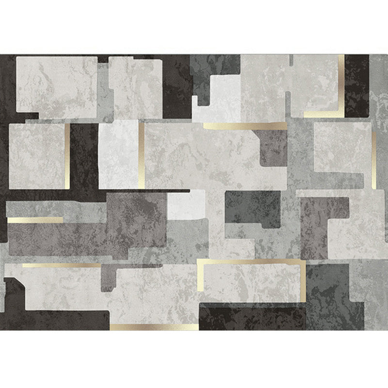 Multi-Color Parlor Rug Modern Geometric Print Area Rug Polypropylene Non-Slip Stain-Resistant Carpet Dark Gray Clearhalo 'Area Rug' 'Rug' 2238571